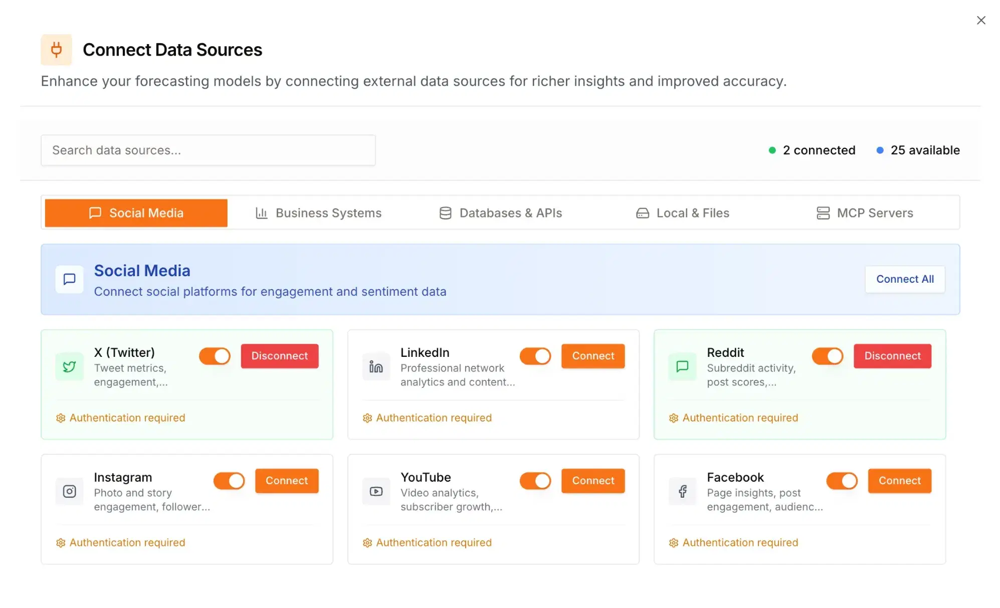 Enrich your data with social media, ERPs, databases